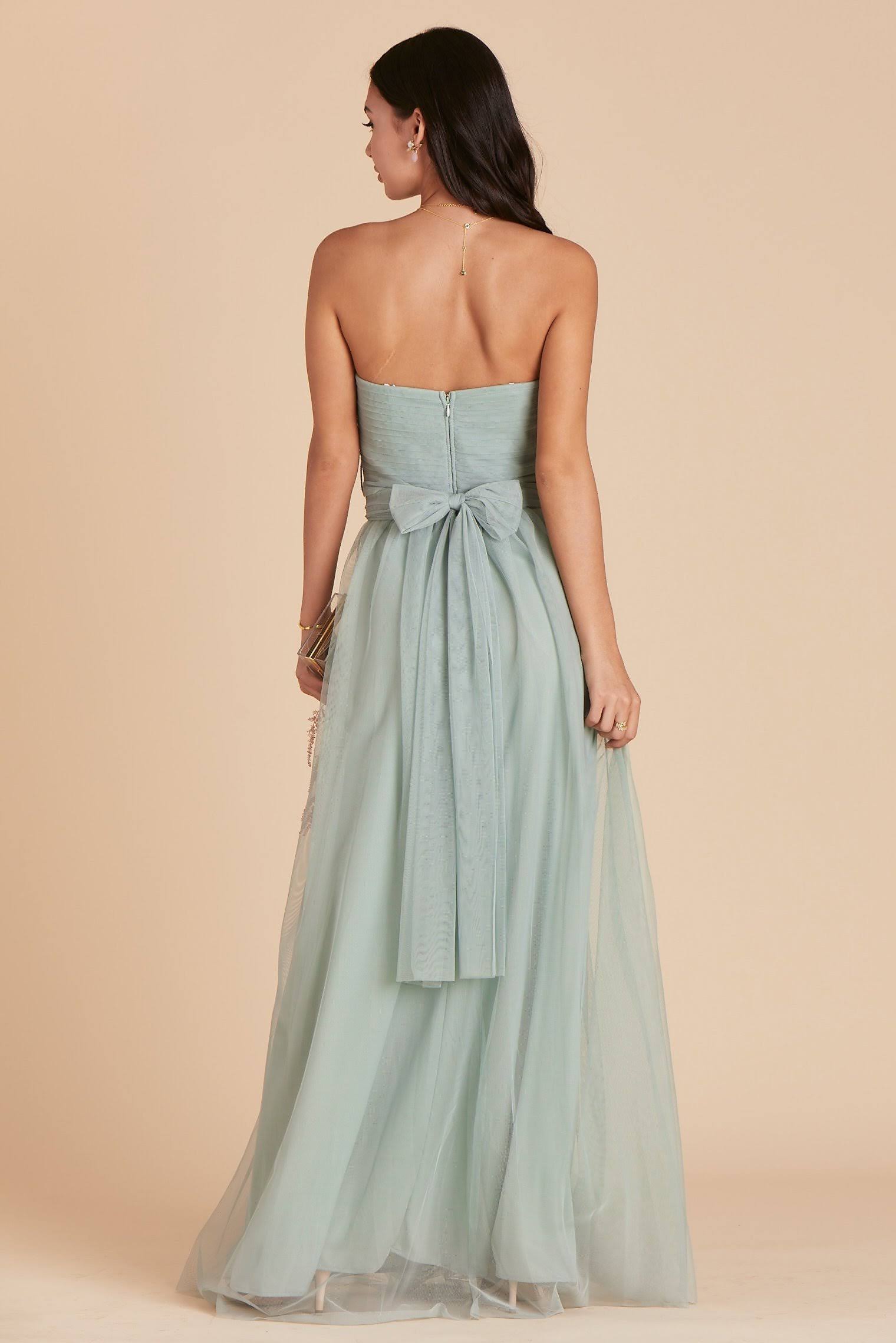 Birdy Grey Christina Convertible Tulle Bridesmaid Dress in Sage Xs / Sage