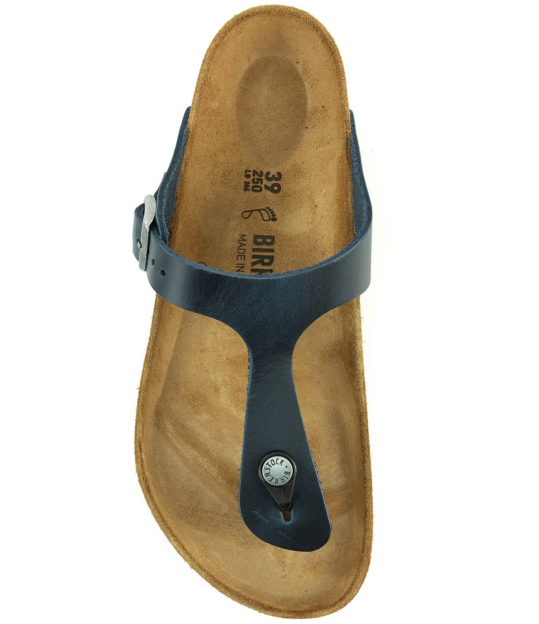 Birkenstock Gizeh Oiled Leather Sandal, Blue, 36