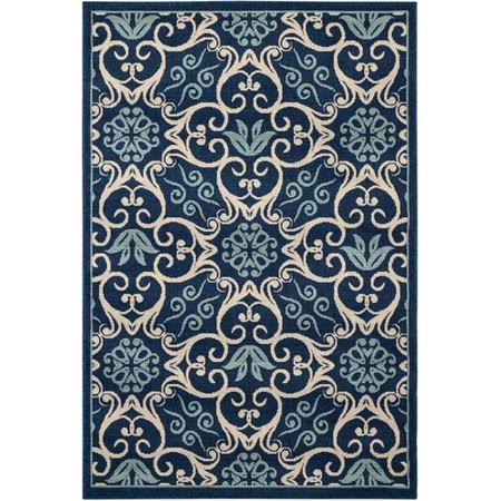 Fishback Floral Navy Blue Area Rug Rug Size: Rectangle 3&11x22 x 5&11x22