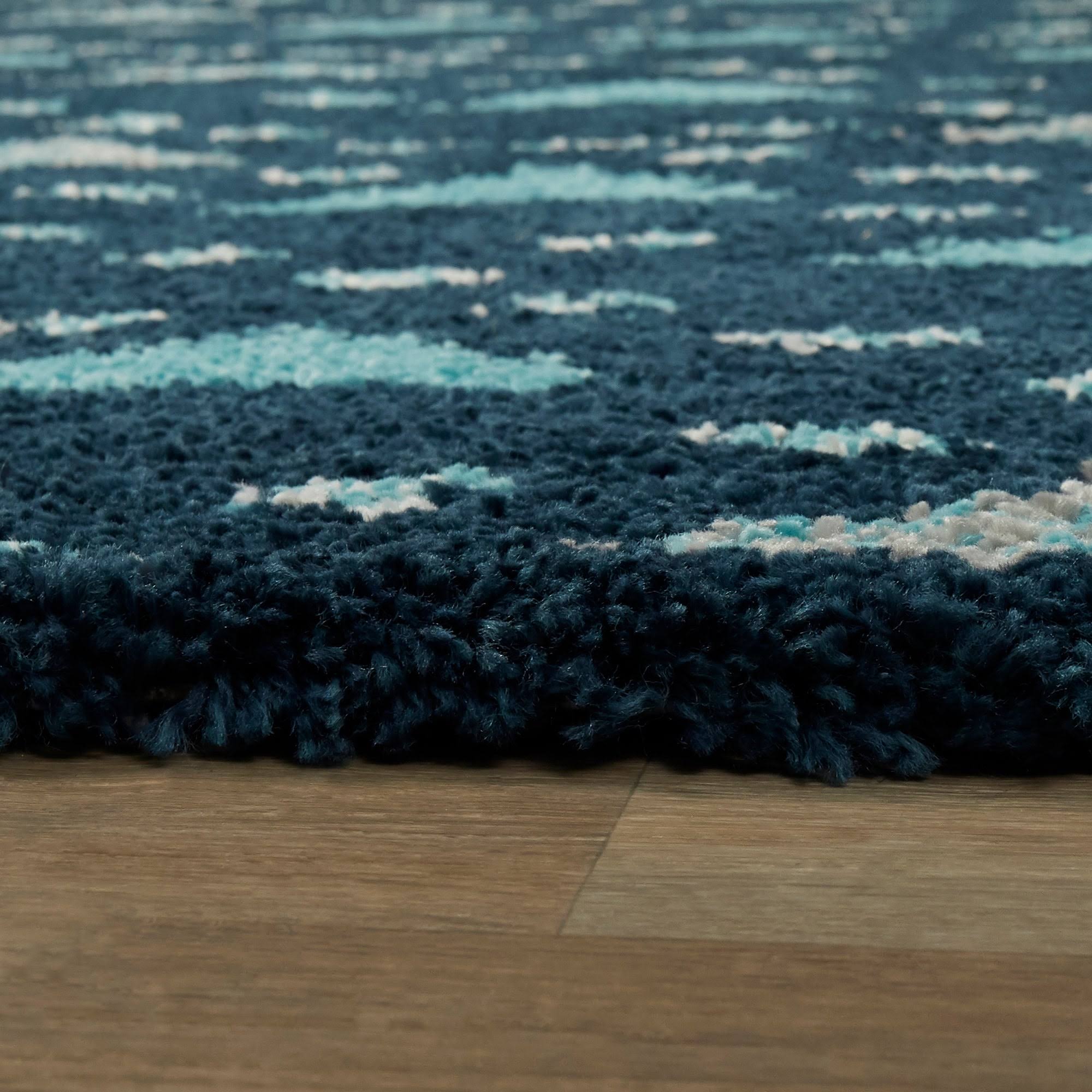 Balta Belmonte Navy 8 ft. x 10 ft. Geometric Shag Area Rug, Blue