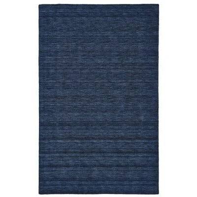 Brayden Studio Larissa Handwoven Wool Dark Blue Area Rug