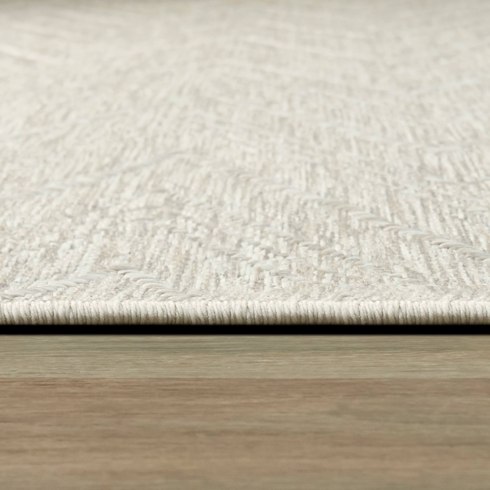 BALTA Kava Beige 5 ft. x 7 ft. Chevron Flatweave Indoor/Outdoor Area Rug