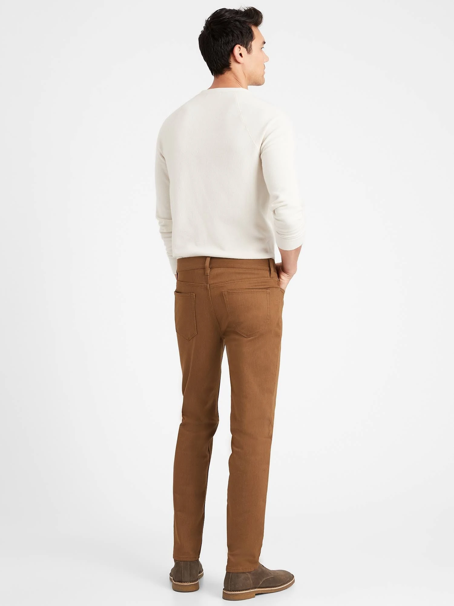 Banana Republic Men's Athletic Tapered Heathered Traveler Pant Camel Size 31W 30L