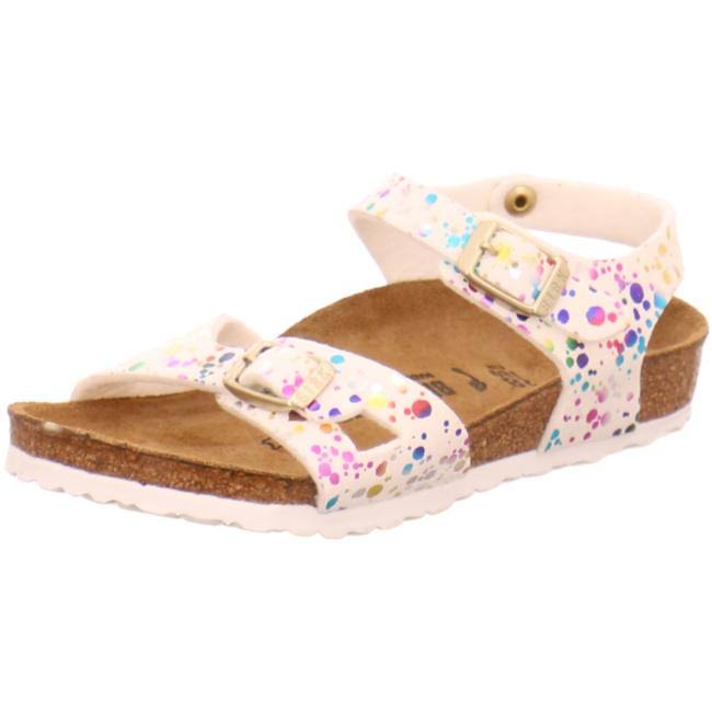 Birkenstock Rio Kids Confetti White Ankel Strap Wedge Sandals Slides narrow multi narrow / EU 28 / white