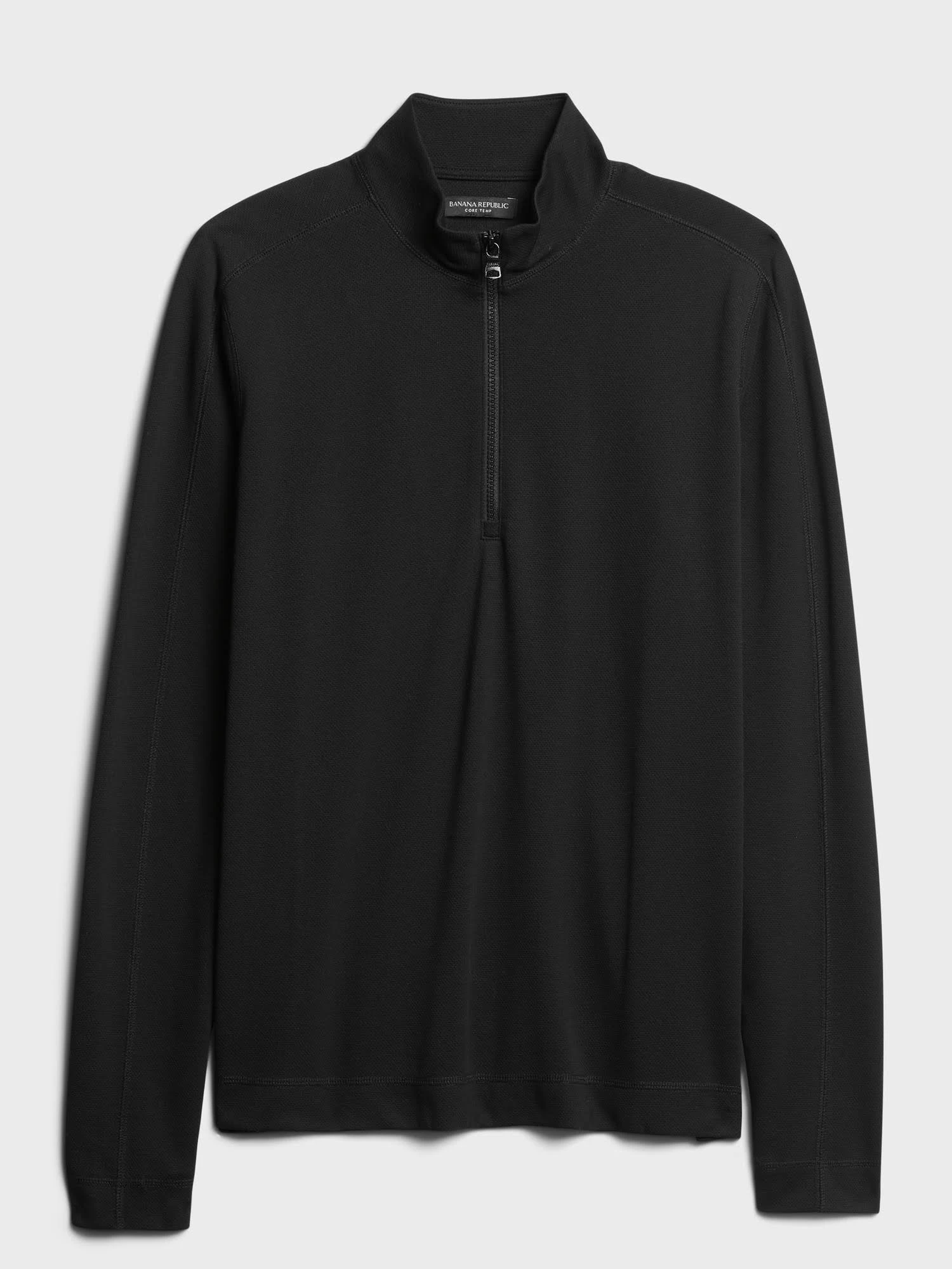 Banana Republic Men's Core Temp Mesh Half-Zip T-Shirt Black Size S