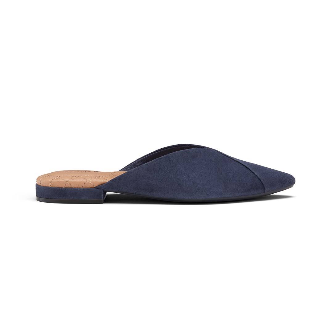 Birdies The Swan in Midnight Suede - Women's Top Rated Comfortable Slide - The Pointed-Toe Wardrobe Staple - Effortless Chic