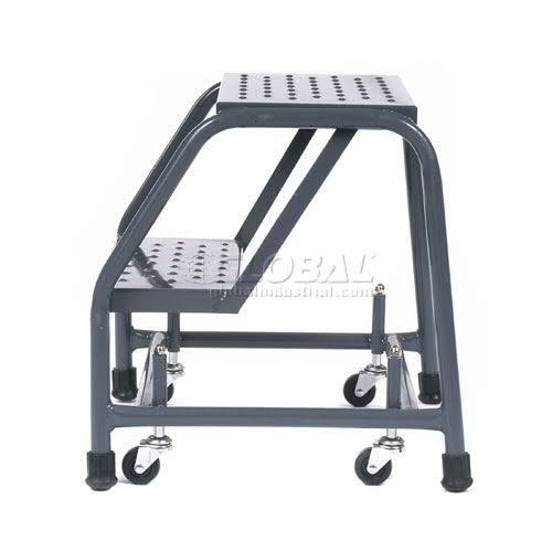 Ballymore 218P Perforated 16x22W 2 Step Steel Rolling Ladder 10x22D Top Step