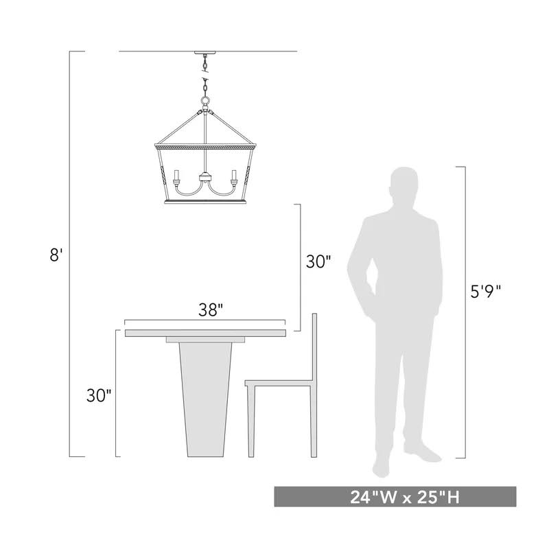 Northfield 5 - Light Lantern Rectangle/Square Chandelier