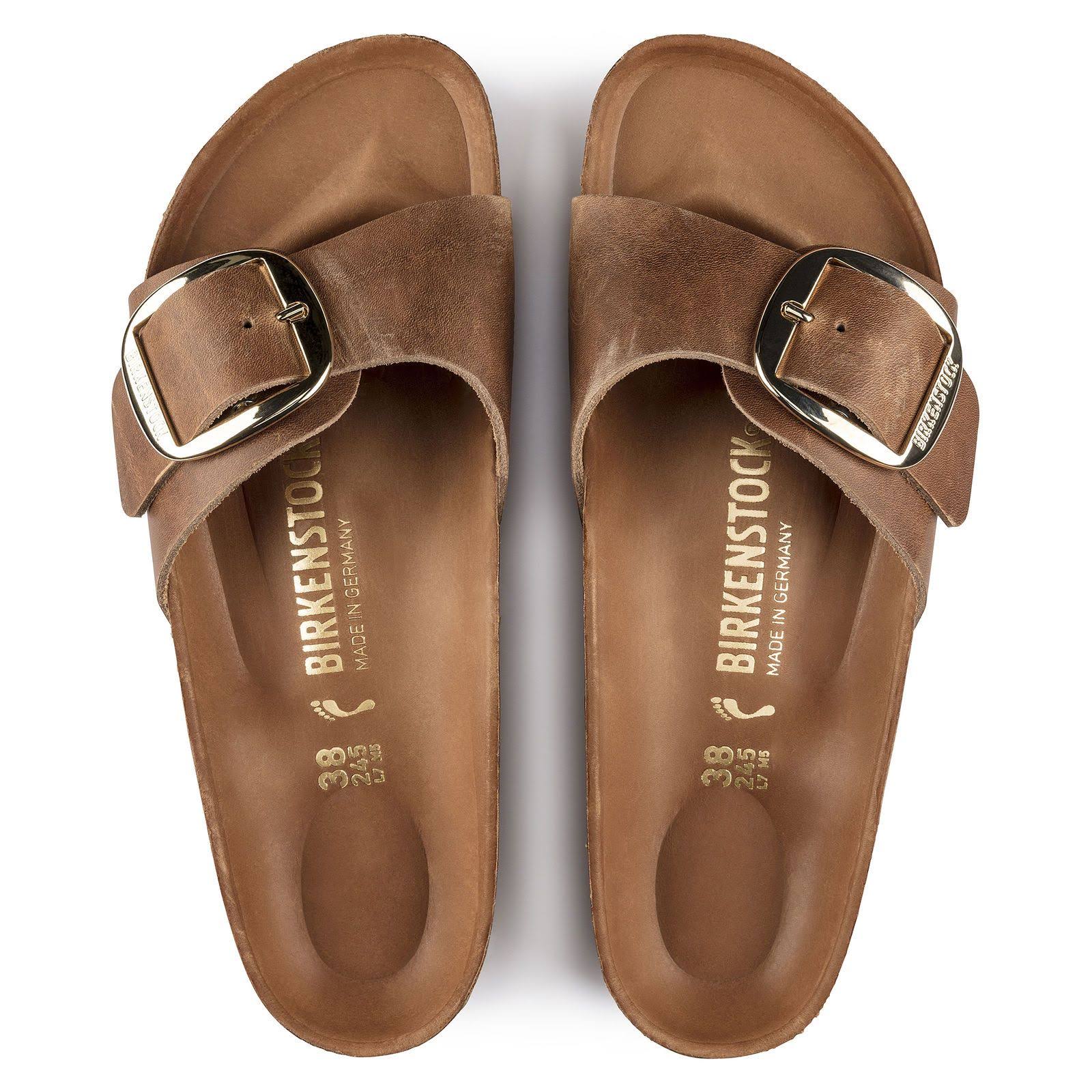 Women's Birkenstock Madrid Big Buckle White Leather Size 36 Narrow