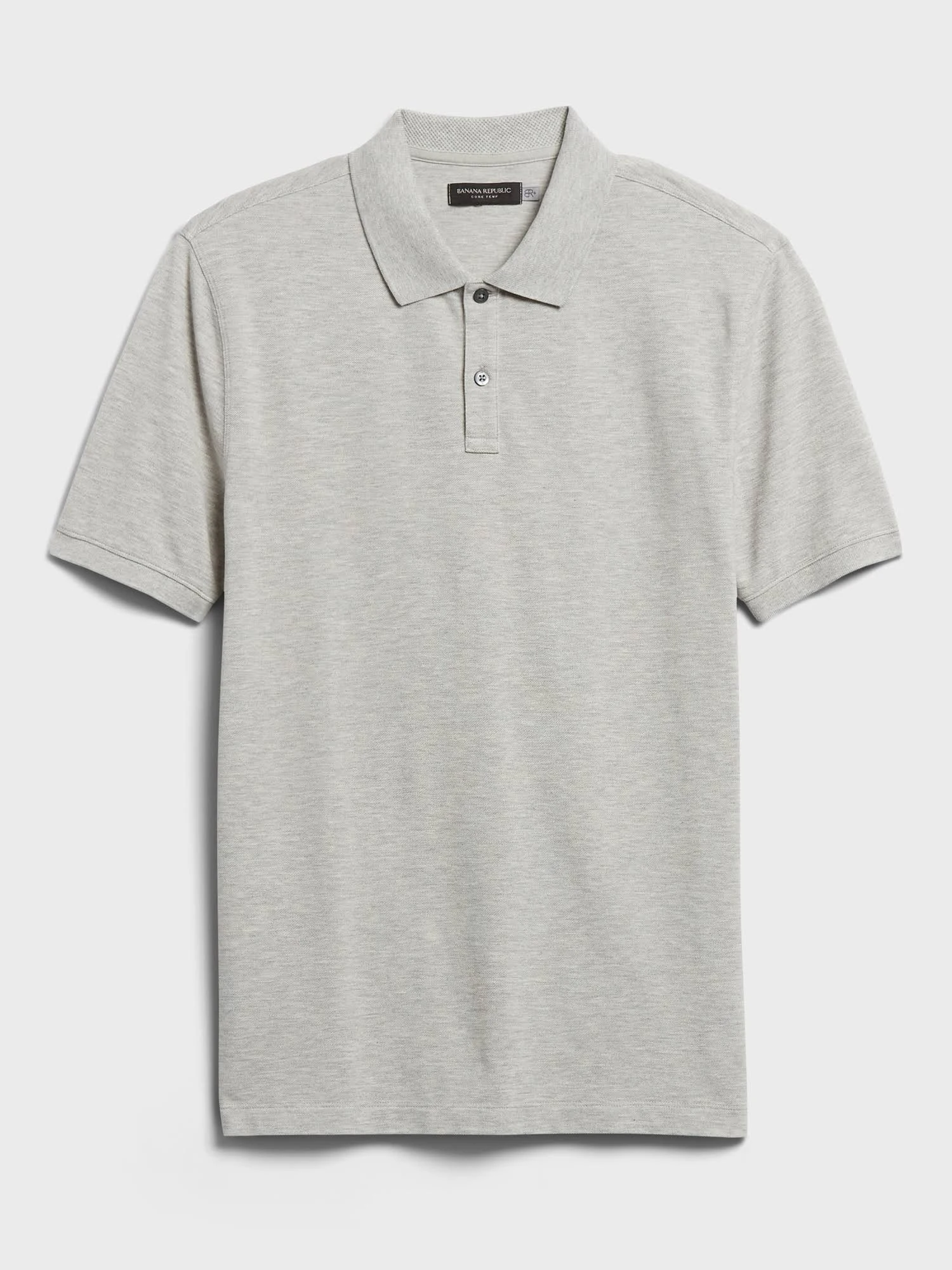 Banana Republic Men's Core Temp Pique Polo Shirt Heather Gray Tall Size M