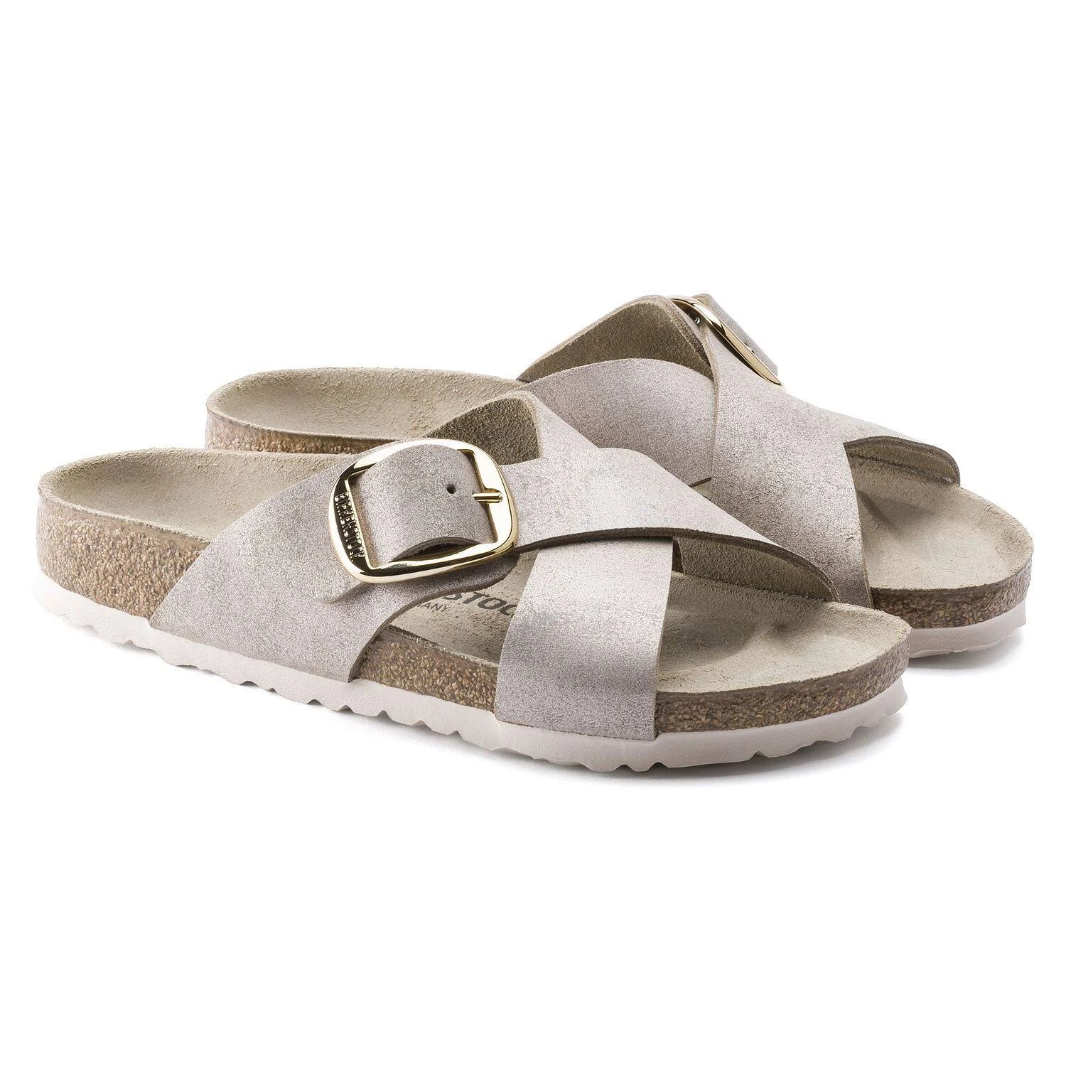 Birkenstock Women's Siena Big Buckle Washed Metallic Rose Gold