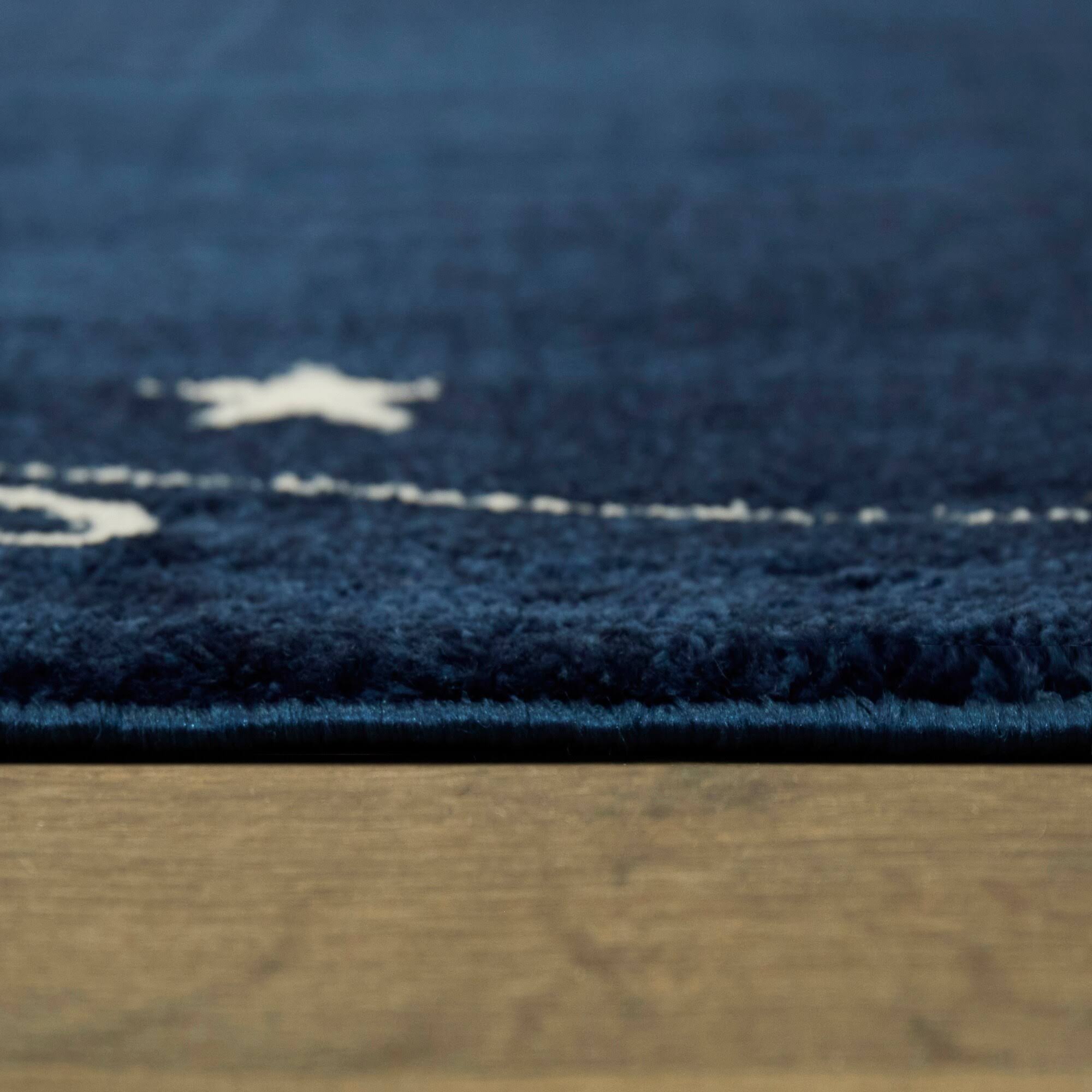Mod-Tod Planet Border Kids Area Rug - 5&3x22 x 7& - Navy Blue