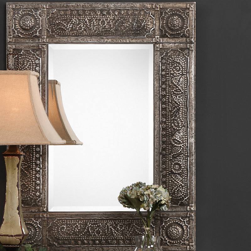 Traditional Beveled Distressed Accent Mirror