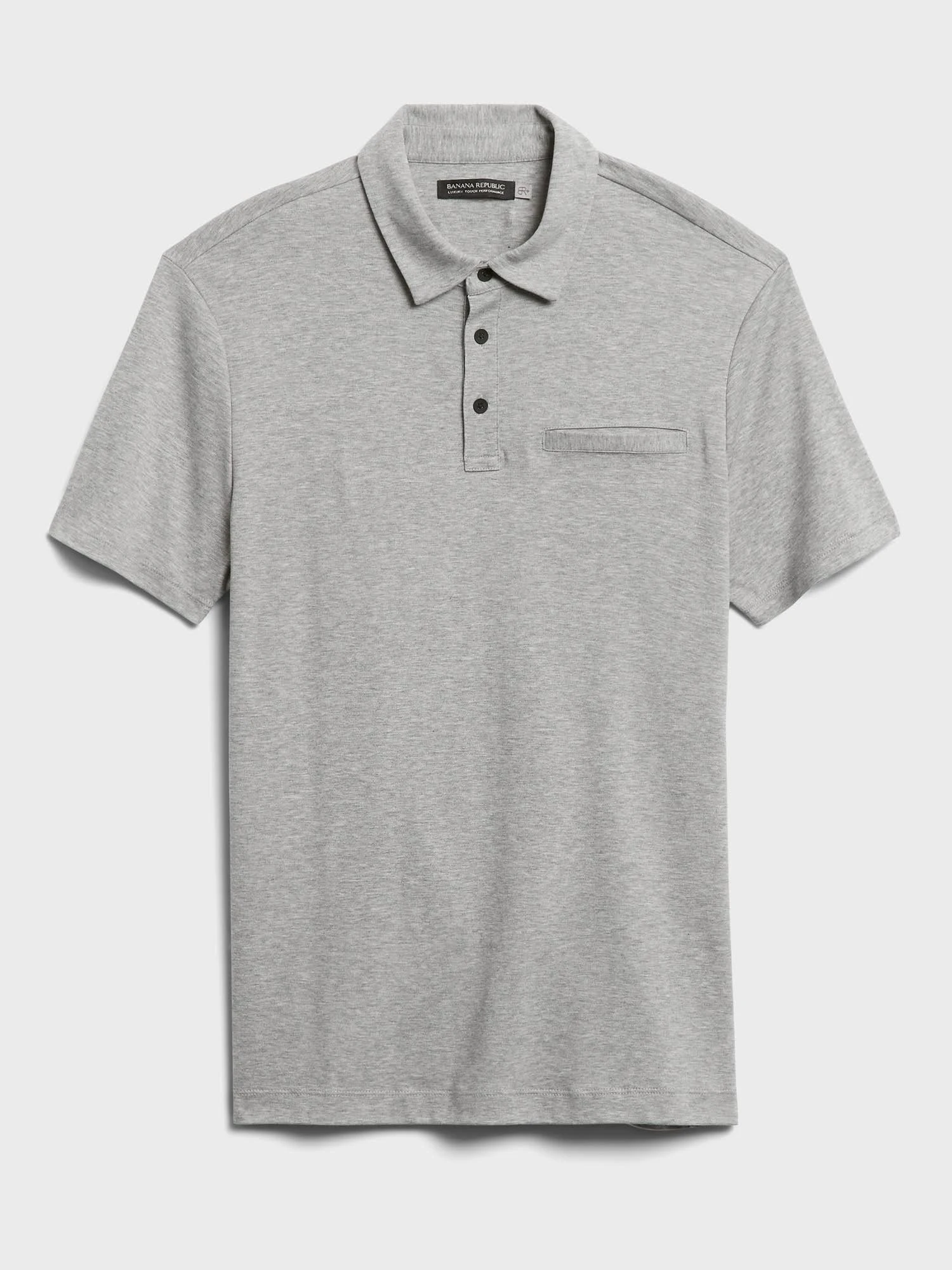 Banana Republic Men's Luxury-Touch Performance Golf Polo Shirt Heather Light Gray Size XXL
