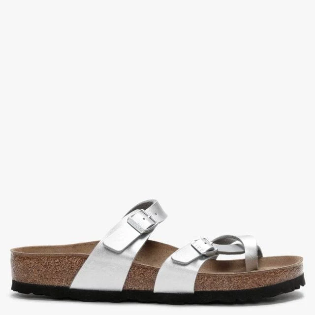Birkenstock Mayari Birko-Flor Silver Thong Sandals