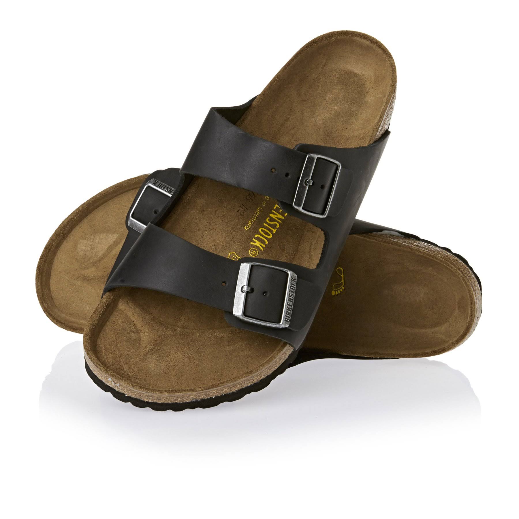 Birkenstock Arizona Oiled Leather Sandals - Black