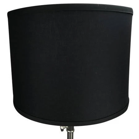 14x22 Linen Drum Lamp Shade Red Barrel Studio Color: Nickel/Black