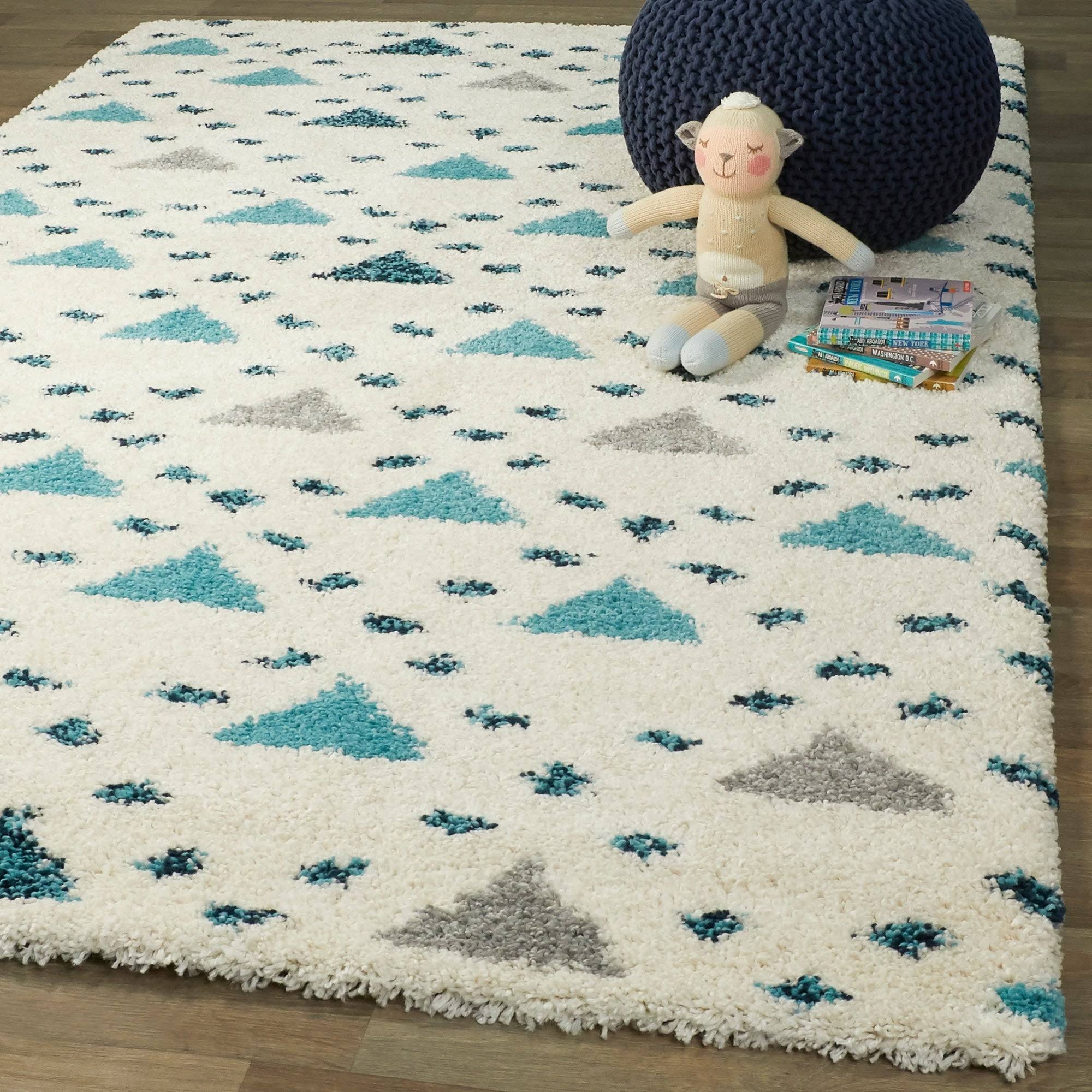 BALTA Belmonte Cream 8 ft. x 10 ft. Geometric Shag Area Rug, Ivory