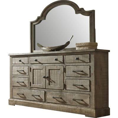 Locklear 9 Drawer Combo Dresser with Mirror