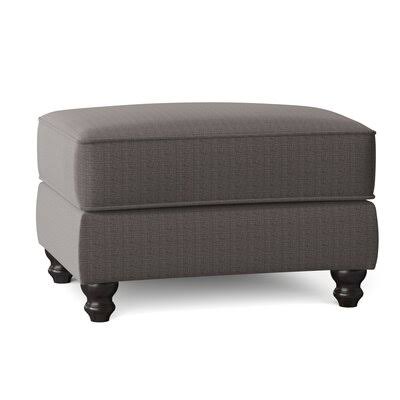 Birch Lane Huxley 31x22 Rectangle Standard Ottoman Body Fabric: Zula Charcoal, Leg Color: Black Walnut