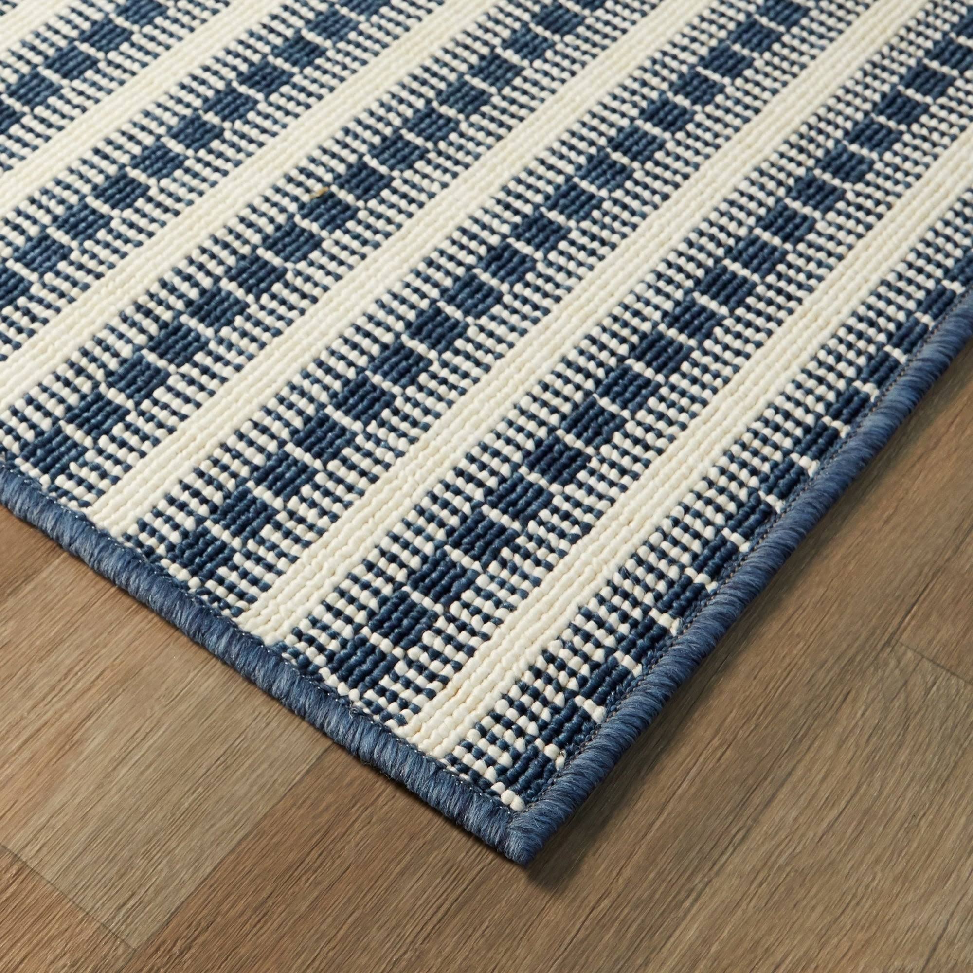 BALTA Niven Navy 8 ft. x 10 ft. Striped Indoor/Outdoor Area Rug, Blue