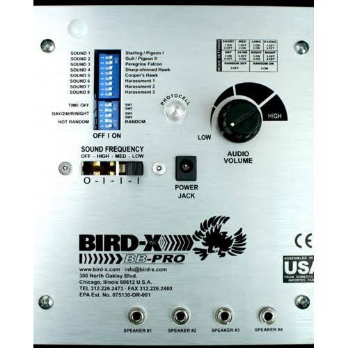 Bird-X BB-PRO Bird Repeller,Electronic,120dB,20W