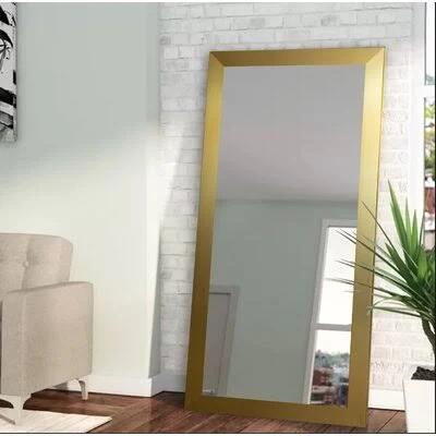 Industrial Full Length Mirror Size: 64x22 H x 35x22 W x 0.75x22 D, Finish: Gold