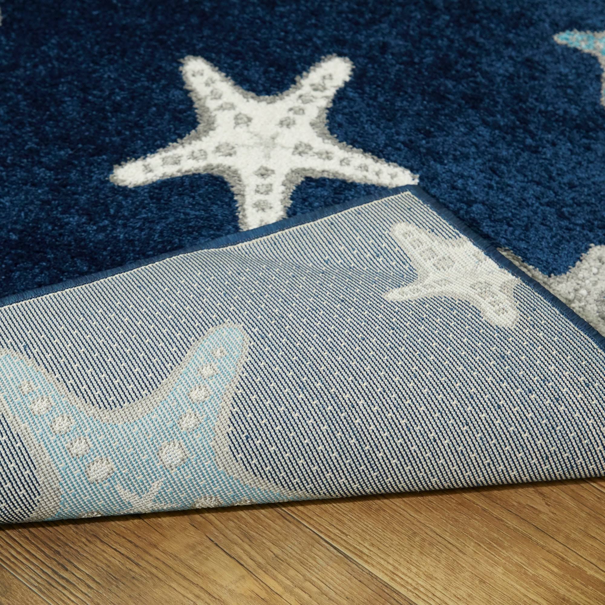 Morgana 5'3 x 7' Woven Area Rug in Blue Navy