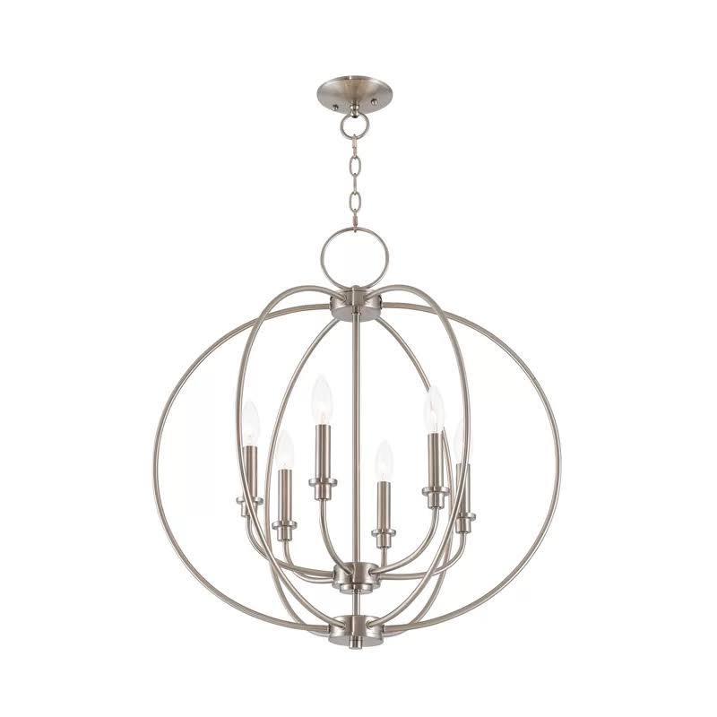 Naomie 6 - Light Candle Style Globe Chandelier Finish: Antique Brass