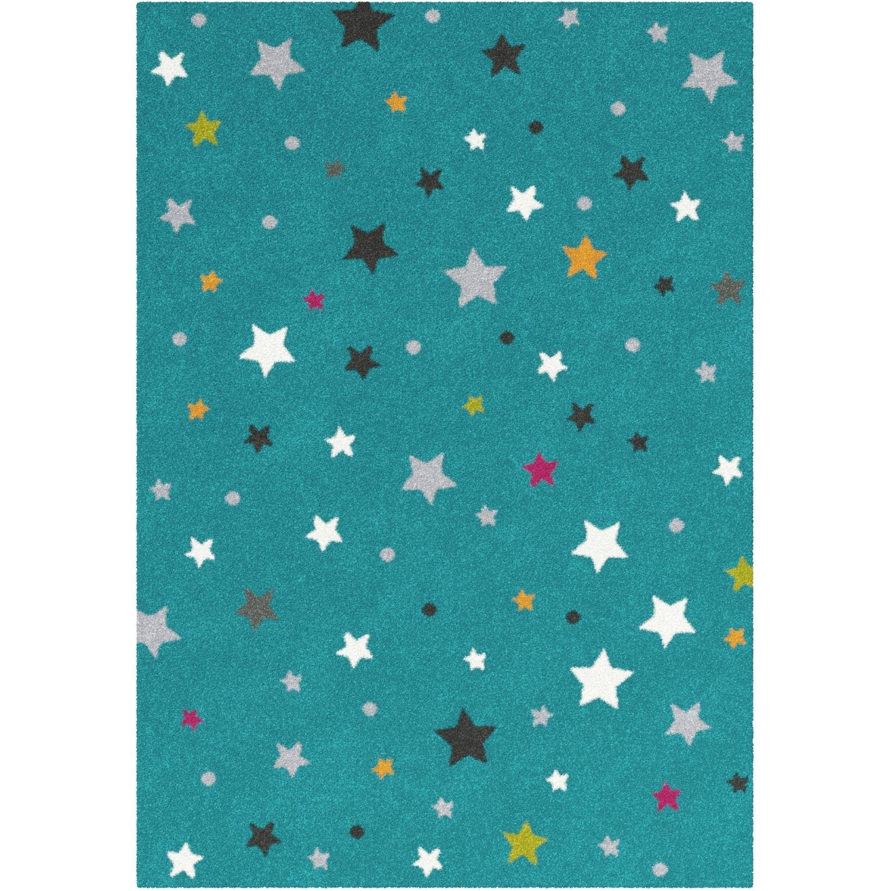BALTA Twinkling Stars Aqua Blue Area Rug - 3'11 x 5'6