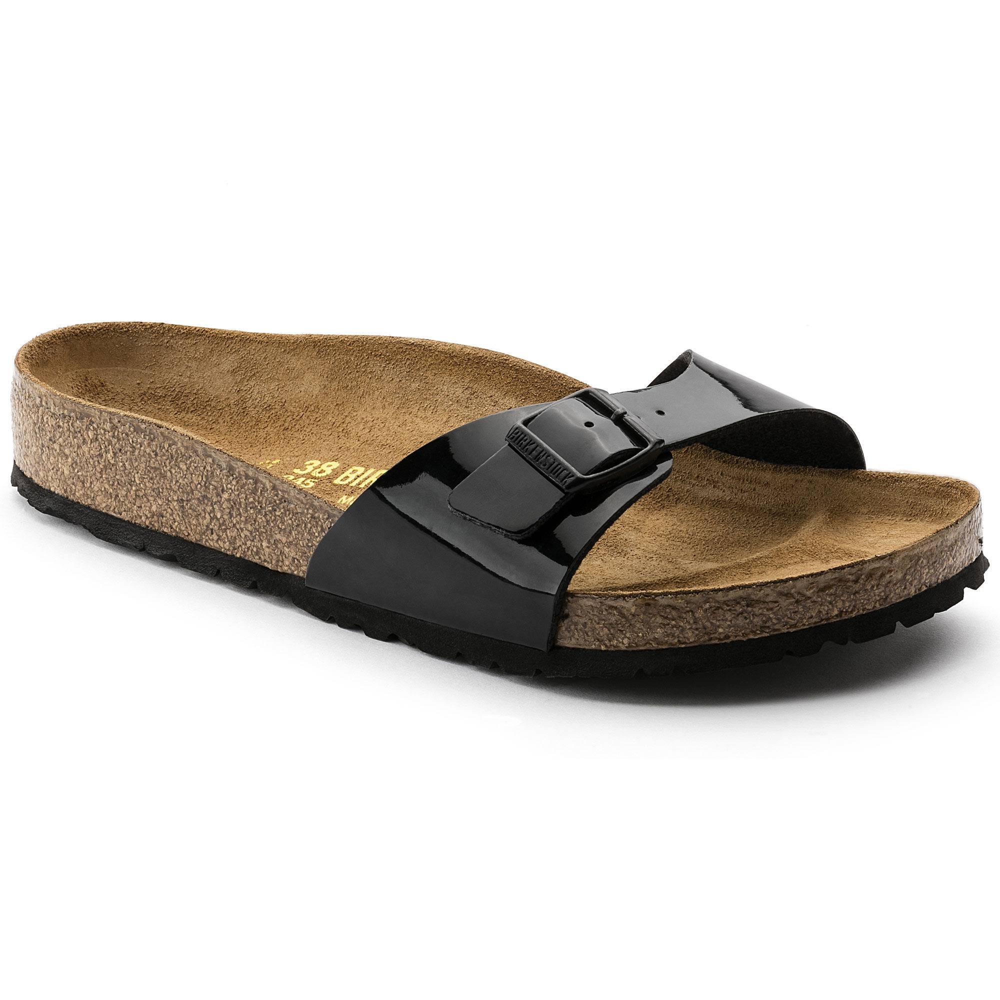 Birkenstock Madrid Birko Flor Ladies Sandals - Patent Black