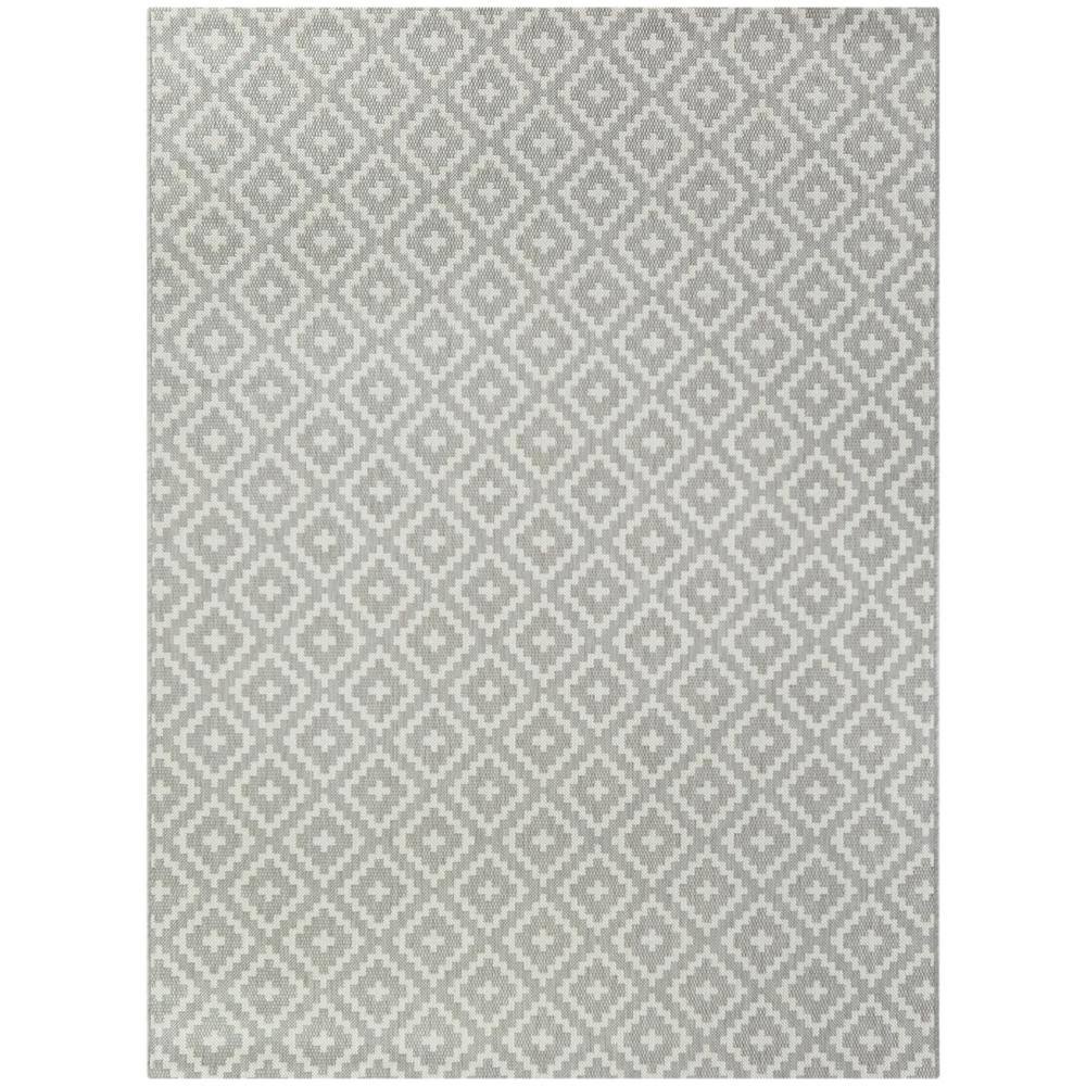 BALTA Cassady Grey 5 ft. x 7 ft. Diamond Trellis Indoor/Outdoor Area Rug