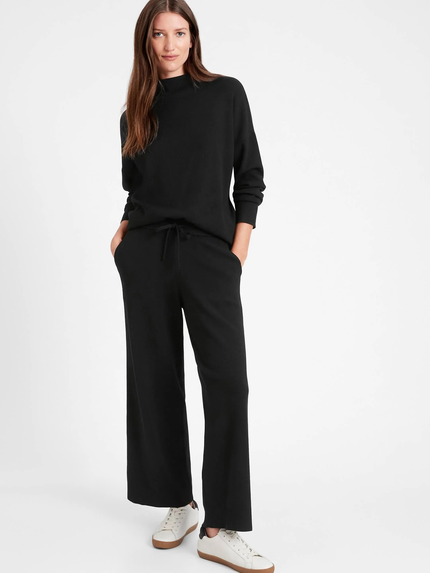 Banana Republic Women's Wide-Leg Sweater Pant Black Size L