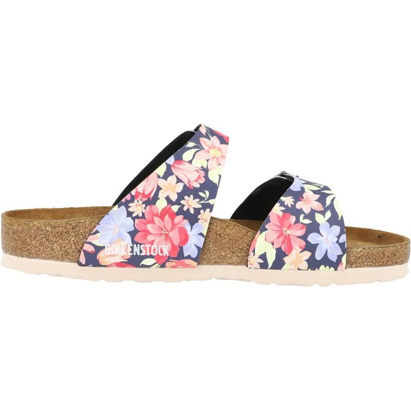 Birkenstock Sydney Birko-Flor Supernatural Flowers Navy Two-Strap Sandals