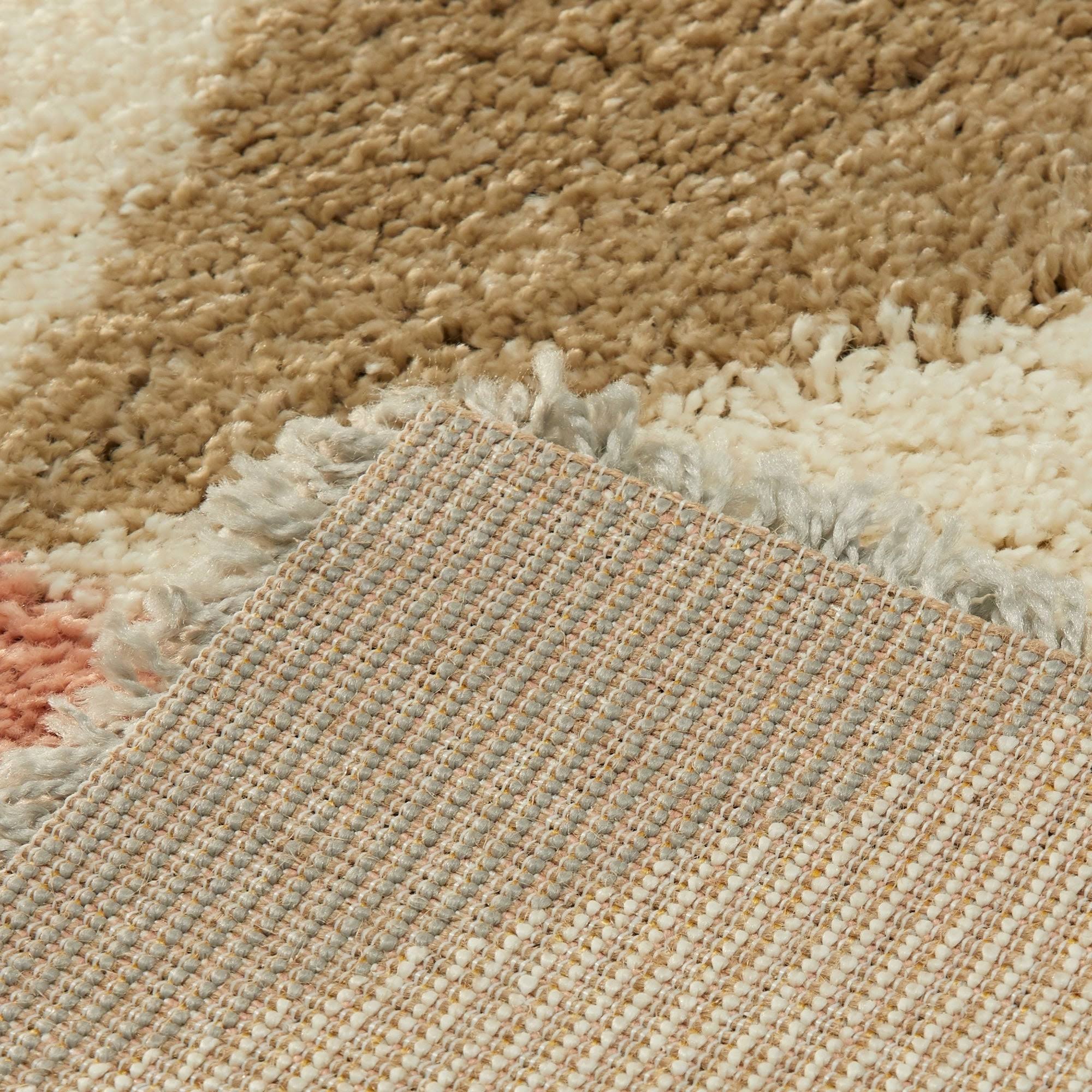 Balta parler Modern Berber Shag Geometric Area Rug - 5&3x22 x 7& - White