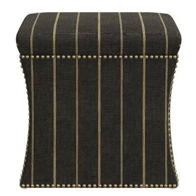 Birch Lane Joao 19'' Wide Rectangle Storage Ottoman Fabric: Fritz Peppercorn Cotton Blend, Nailhead Detail: Pewter