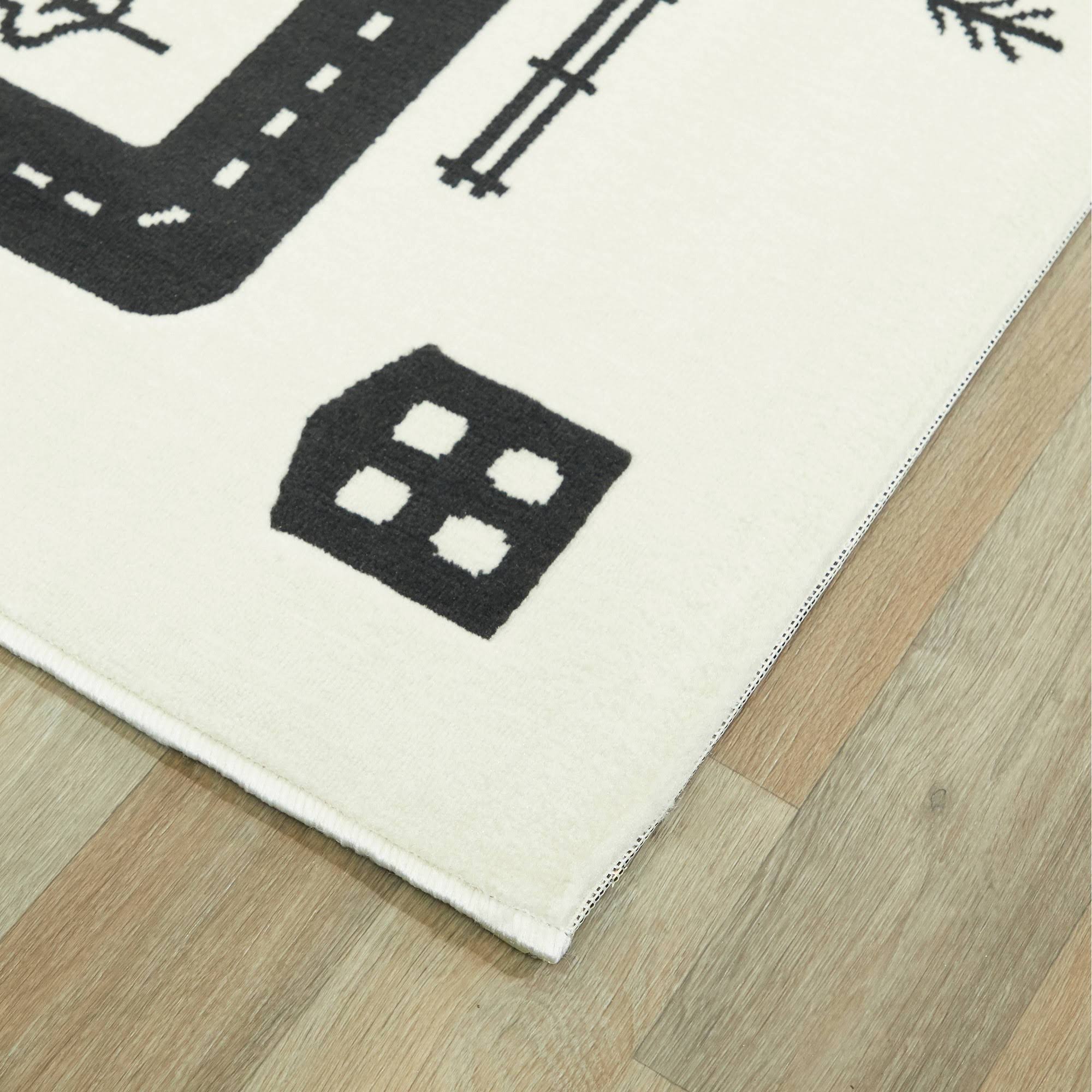 BALTA Urban Adventure Road Ivory/Black 5 ft. x 7 ft. Area Rug