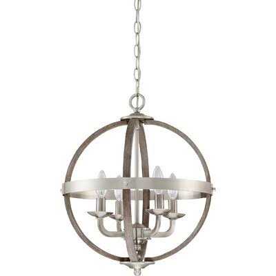 Burrill 4-Light Candle Style Globe Chandelier Finish: Brushed Nickel