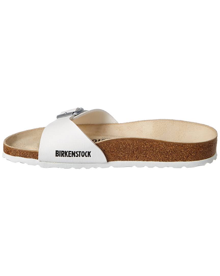 Birkenstock Womens Madrid Birko-Flor Footbed Sandals White 41 Narrow (AA,N)