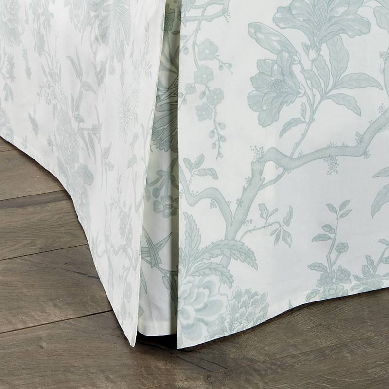 Jardin Toile Bedskirt Spa Queen - Ballard Designs