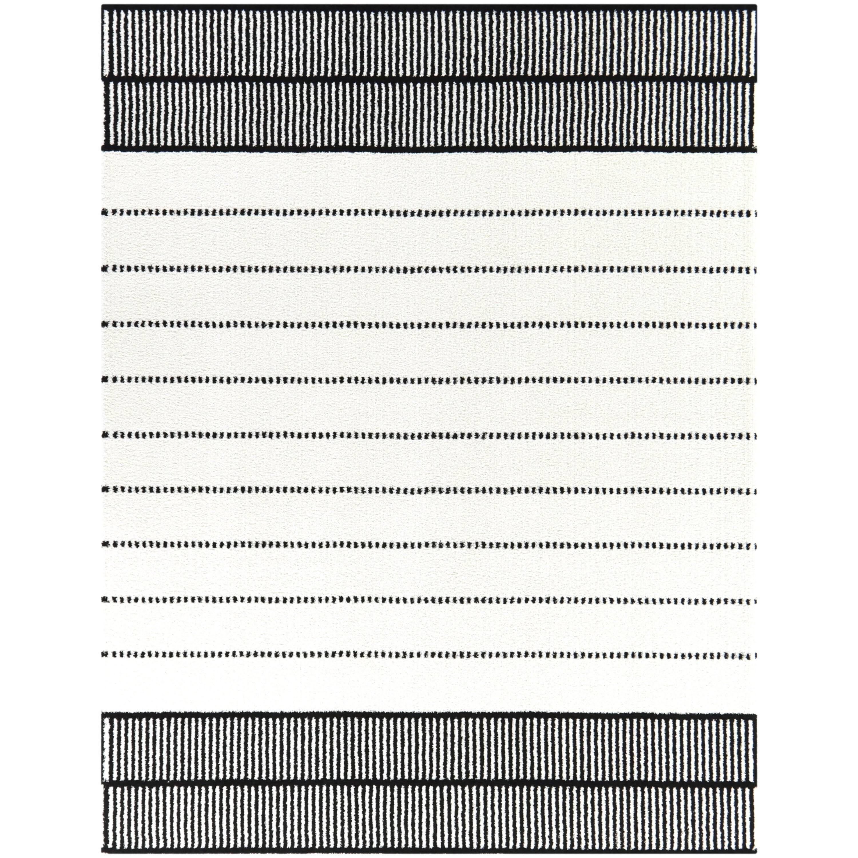 Claudel Modern Striped Area Rug - 5&3x22 x 7& - White