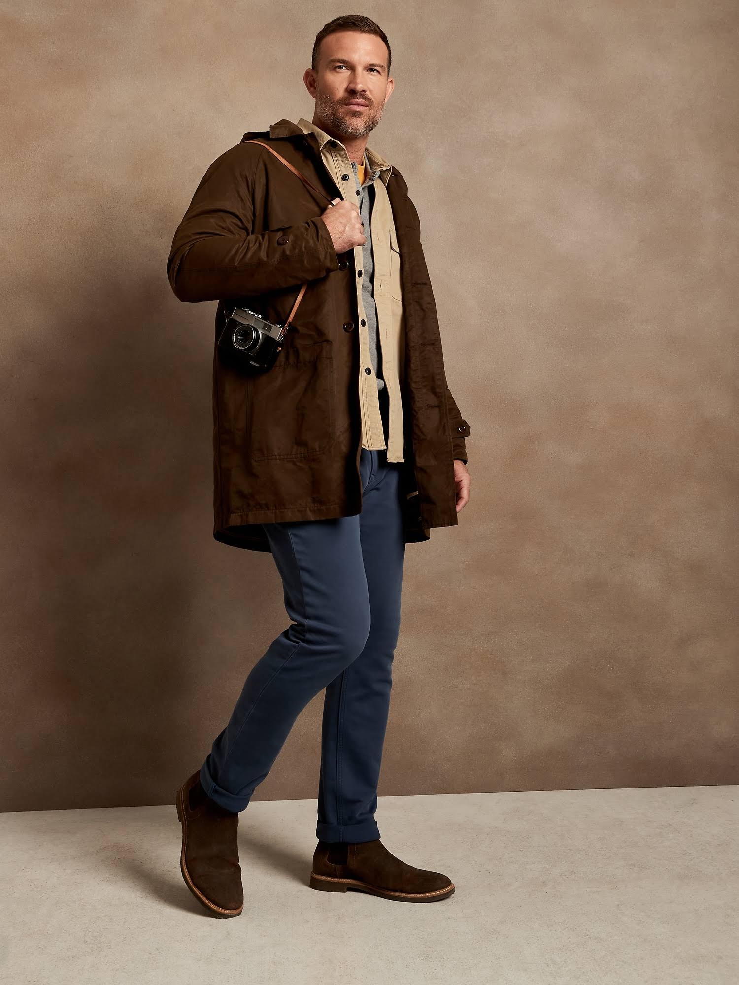 Banana Republic Men's Slim Traveler Pant Sullivan Blue Tall Size 38W 36L