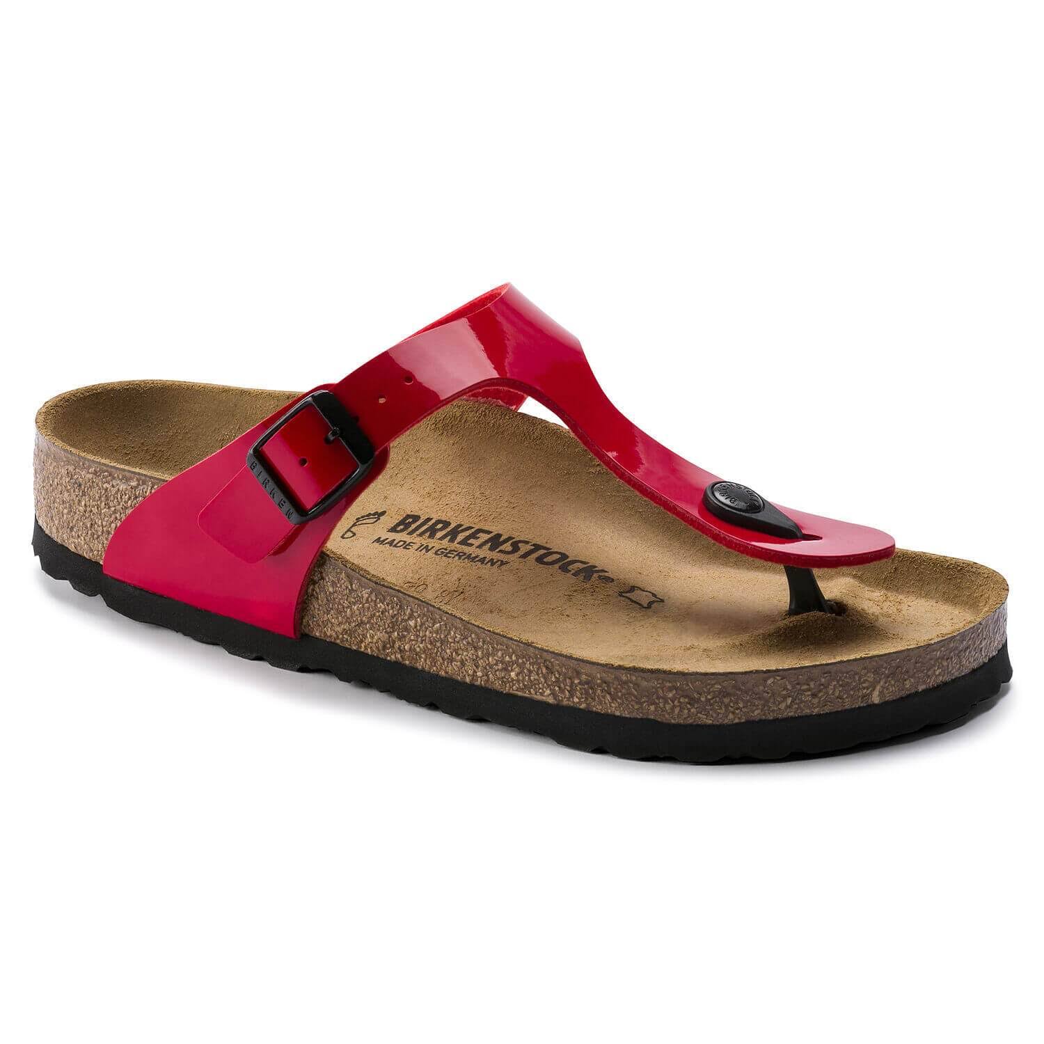 Birkenstock Women's Gizeh Sandal - 39 - Cherry Patent