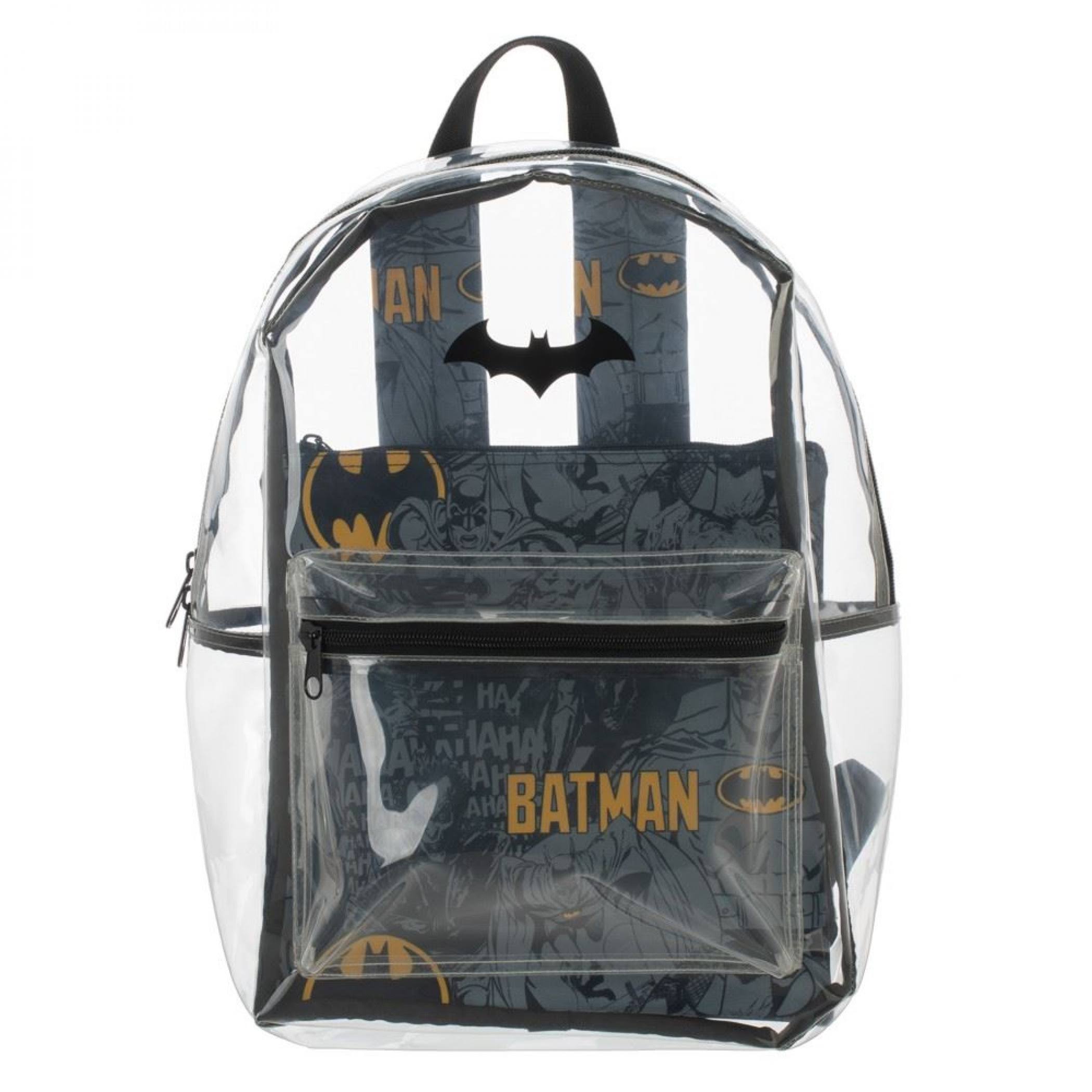 DC Comics Batman Clear with Removable Pouch Backpack