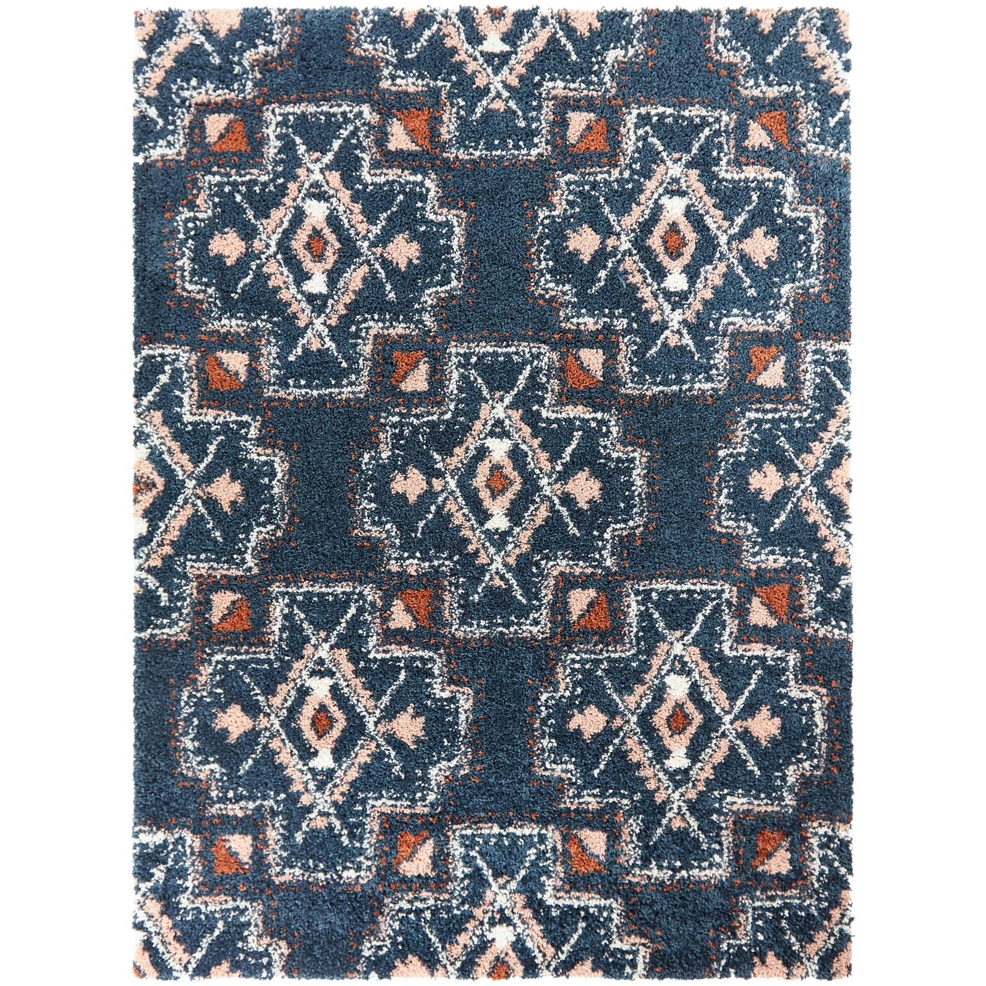 Amaru Geometric Shag Area Rug - 2&7x22 x 7& Runner - White