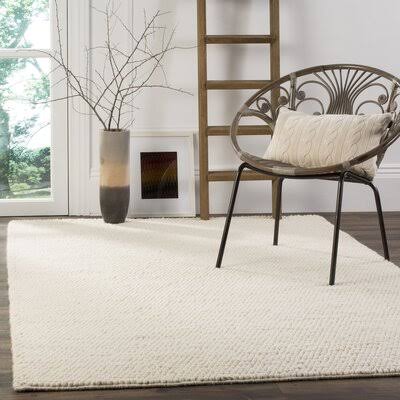 Elle Handmade Flatweave Wool/Cotton Ivory Area Rug Birch Lane Rug Size: Rectangle 2& x 6&