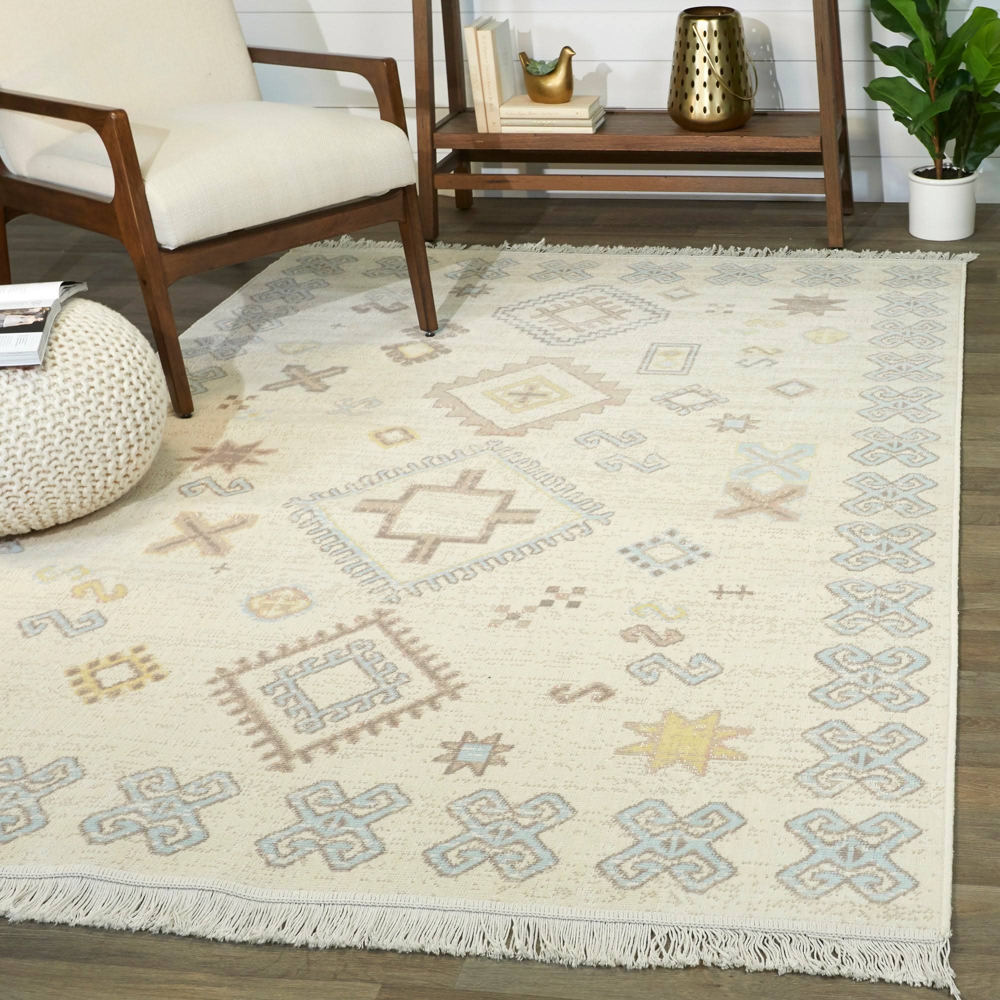 Thomas Boho Tribal Area Rug - 7&10x22 x 10& - Ivory