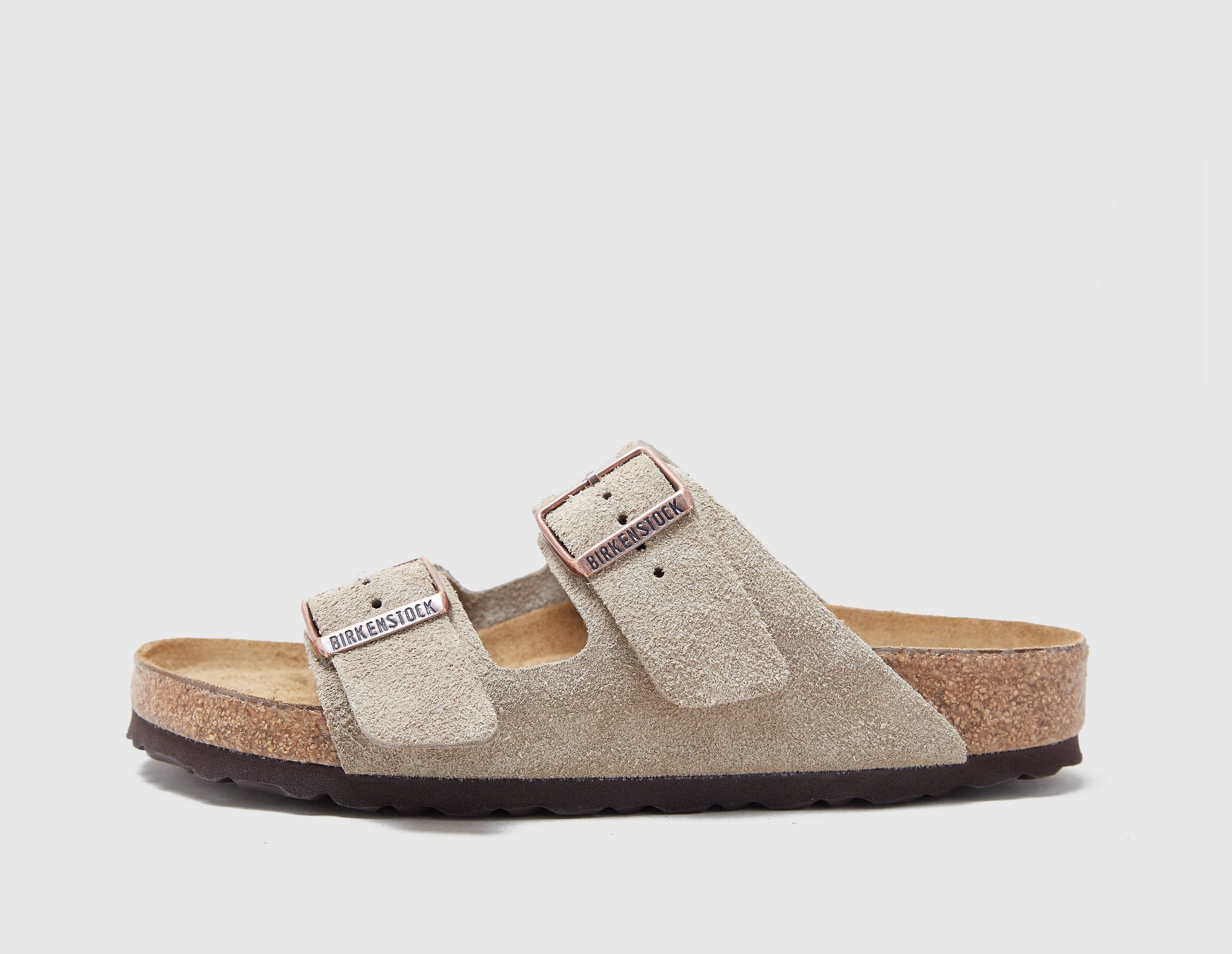 Birkenstock Arizona Suede Soft Footbed Sandals - Taupe