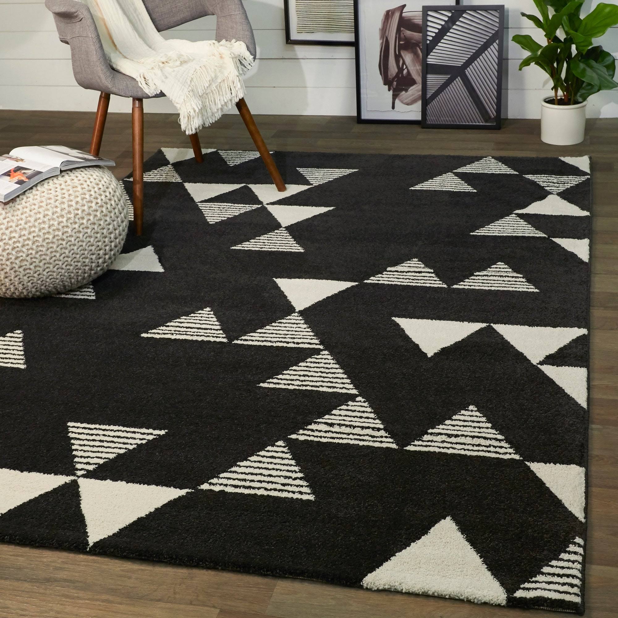 BALTA Phoebe Charcoal 5 ft. x 7 ft. Modern Geometric Area Rug, Grey