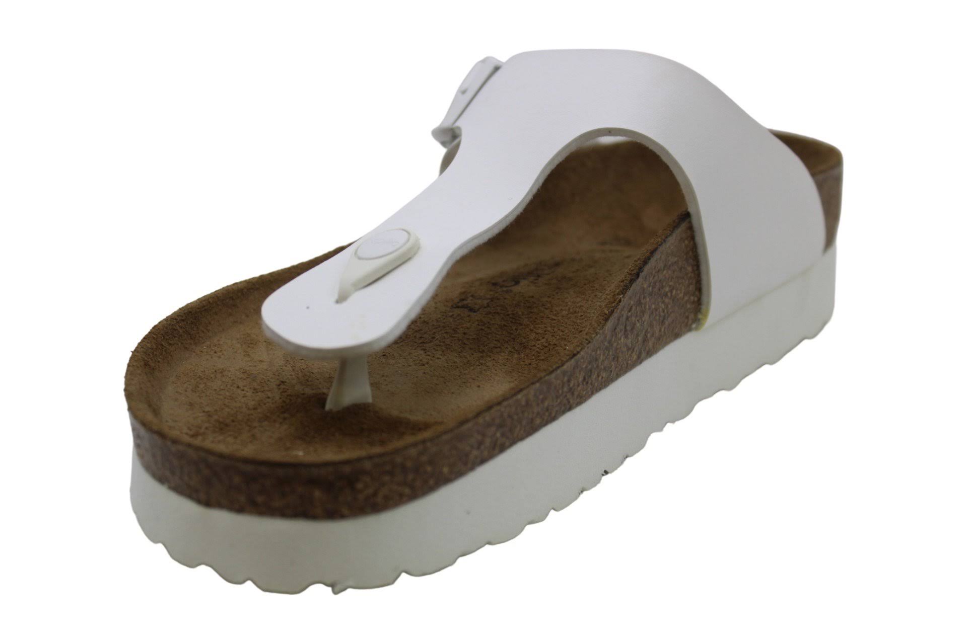 Papillio Womens Gizeh Open Toe Casual T-Strap Sandals, White